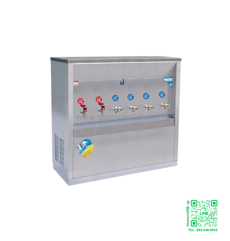 เครื่องทำน้ำร้อน 2 ก๊อก น้ำเย็น 4 ก๊อก ประเภทต่อท่อ แบบรังผึ้ง รุ่น MCH-6P