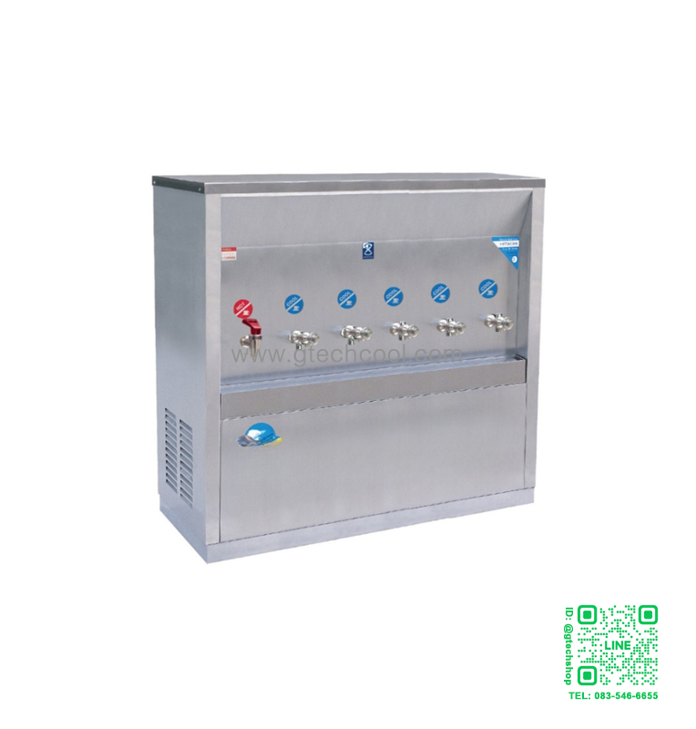 เครื่องทำน้ำร้อน 1 ก๊อก น้ำเย็น 5 ก๊อก ประเภทต่อท่อ แบบรังผึ้ง รุ่น MCH-6P