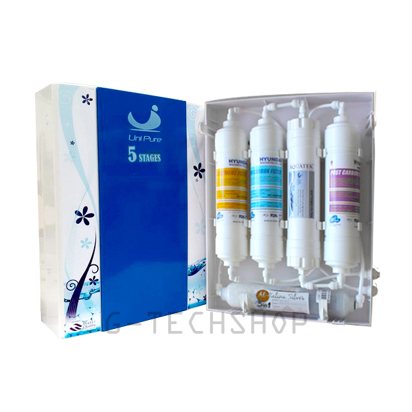 เครื่องกรองน้ำ 5 ขั้นตอน แขวนผนัง Uni Pure – 3 in 1 (Bio Ceramic, Alkaline, Mineral)