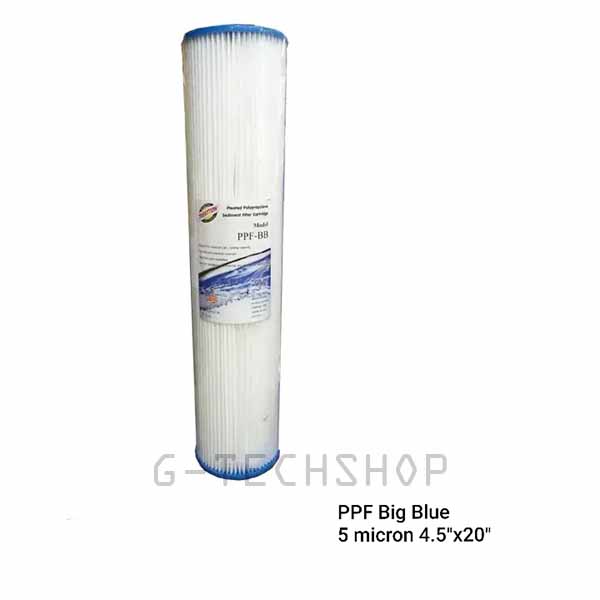 ไส้กรองแบบจีบ Treatton ความละเอียด 5 ไมครอน ขนาด 4.5นิ้ว x20นิ้ว Big Blue