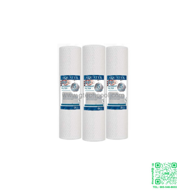 ไส้กรอง PP Aquatek 5 micron 20 นิ้ว (Melt Blown ลึก)